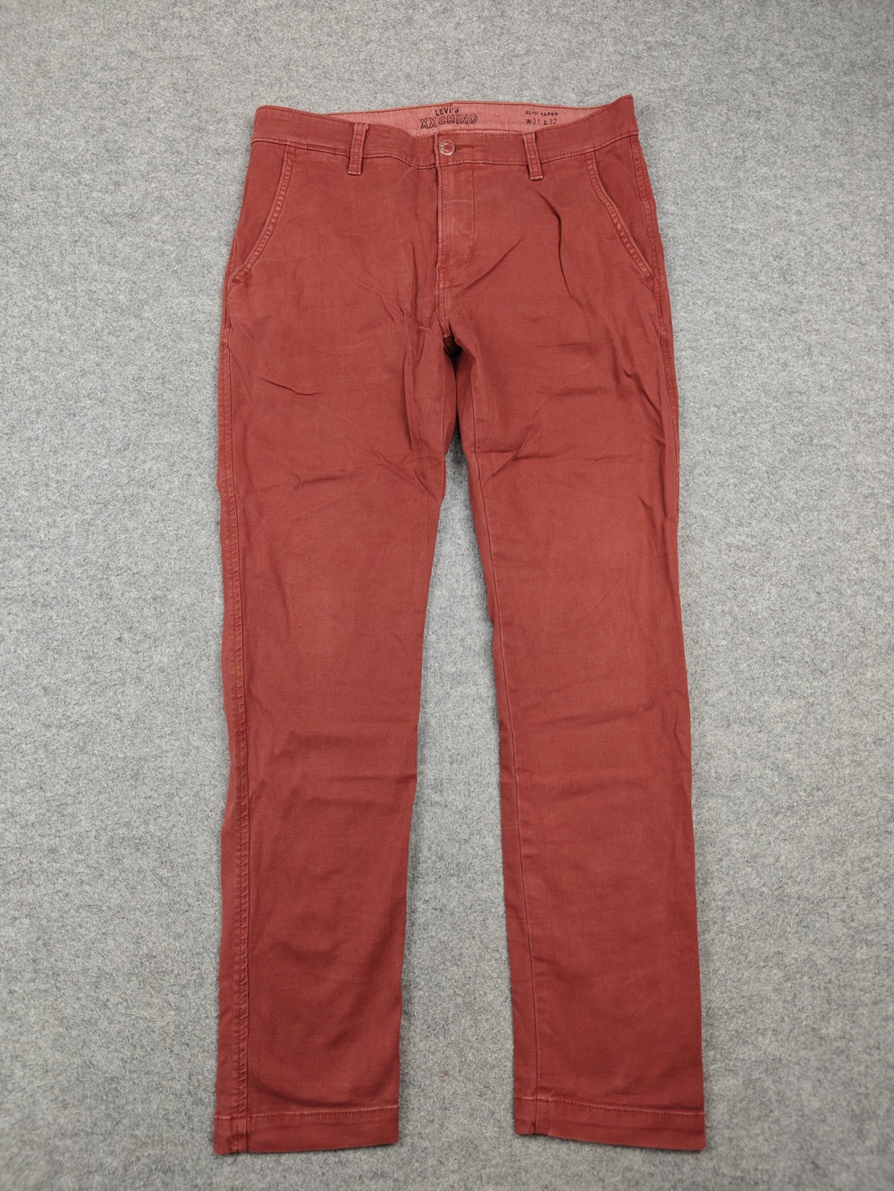 Levi's Pants Mens 31x32 Red Chino Slim XX Chino Cotton Stretch Tapered